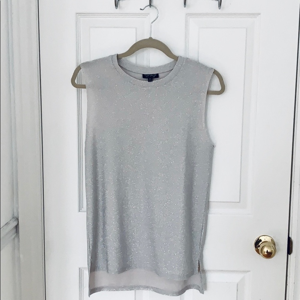 TopShop Oversized Sparkle Tank Top